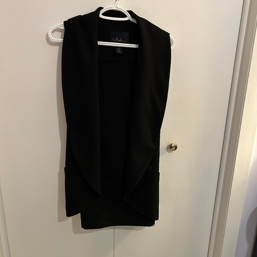Matteson Size Small Black, Mid-length Vest